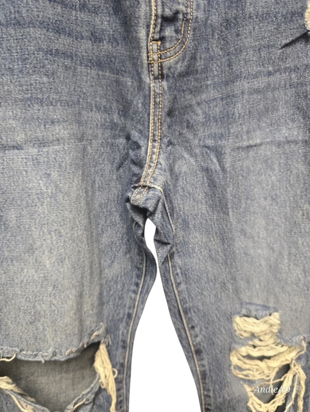 Kancan High Waist Distressed Straight Leg Cropped Jeans Sz. 27/7 - Picture 6 of 11